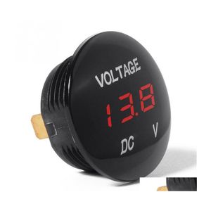 Instrumentos de motocicleta Voltímetro Medidor de voltaje a prueba de agua Medidor de voltaje digital Led rojo para Dc 12V24V Camión de automóvil Llega Entrega de gota Mo Dhypw