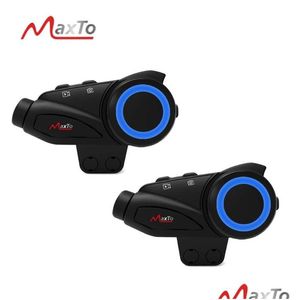 Motorcycle Intercom MAXTO M3 ARRÉPRÉPROPRE BLUETOOTH WIFI Recorder vidéo 6 Riders Casque Interphone HD 1080p Drop Livraison Automobil DHPKU