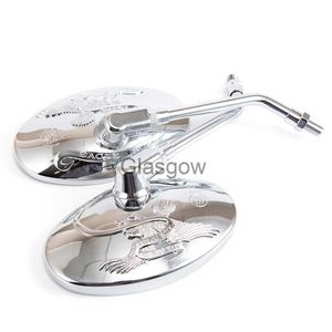 Motorcycle Mirrors Universal Motorcycle Oval Chrome Rearview Mirrors 10MM Motorbike Side Mirror For Yamaha xt 600 virago 125 535 1100 vmax 1200 x0901
