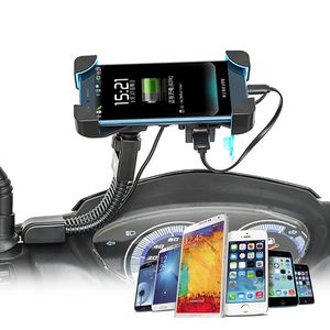 Chargeur de support de téléphone portable de moto Support de vélo électrique Scooter de smartphone pour 3,5 à 7 pouces