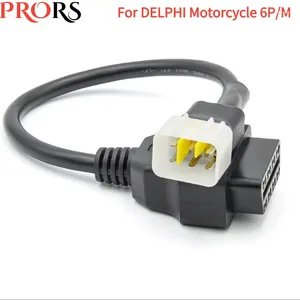 Cable adaptador de diagnóstico Obd2 para motocicleta, Cable de 6 a 16 pines para línea de prueba Delphi Obd