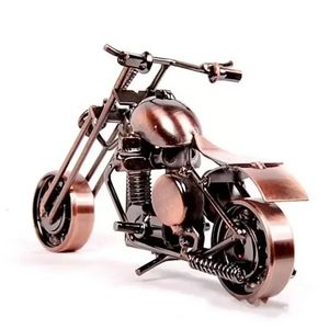 Adorno en forma de motocicleta, artesanía de arte del hierro de Metal hecho a mano para el hogar, sala de estar, suministros de decoración, regalo para niños, UPS
