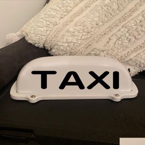 Autocollants de moto signe de toit de cabine de taxi batterie rechargeable USB avec base magnétique lampe indicateur étanche pare-brise blanc nouveau Otzcl