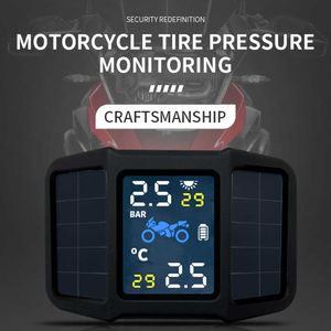 Moto TPMS TPMS Pneumatique Pneumatique Température Surveillance Système d'alarme Étanche avec 2 capteurs externes Voiture de recharge solaire