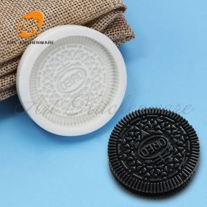 Moules 3D Biscuits Oreo Design Silicone Moule Diy Fondant Chocolate Moule Modèle argile Modèle Gâteau de gâteau