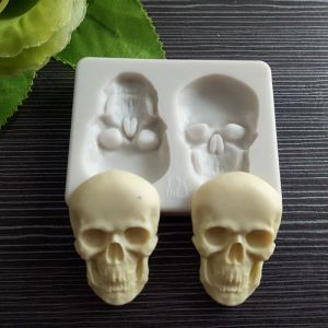 Moules 3D Squelette tête Skull Silicone DIY Chocolate Chocolades Moules de fête Décoration de gâteau Moule Pâ las-Tools Baking Decoration Tools