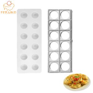 Moules Plastique et alliage Ravioli Maker 12 trous Ravioli Bac de moisissure pelmeni Pasta Maker Kitchen Aid Pasta Tool Dumplin Mold Press 0116