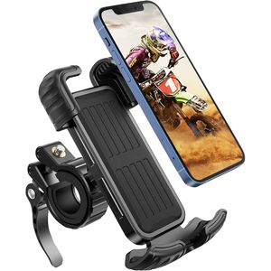 Support de téléphone pour guidon de vélo de montagne, moto, VTT, scooter, pince de montage, clip rotatif à 360° pour iPhone 15 14 Pro Max S9, S10 Plus 4,7 - 6,8 téléphone intelligent portable
