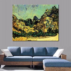 Montañas en Saint-remy con cabaña oscura pintada a mano Vincent Van Gogh lienzo arte impresionista pintura de paisaje decoración del hogar