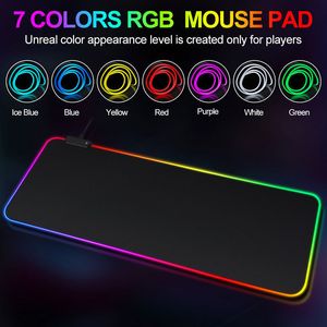 Tapis de souris de jeu RGB, grand tapis de souris léger en caoutchouc antidérapant, pour PC, ordinateur portable, clavier de bureau, 230923