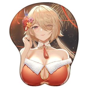 Pads de souris Le poignet repose Genshin Impact 3rd Rita Rossweisse Sexy Big Boobs Mouse Pad Gamer Game Mignon Rest 3D Oppai Silicone Gel Breasts Mousepad Y240423