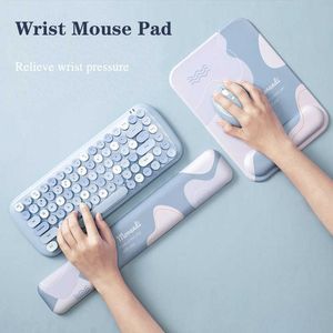 Tapis de souris Repose-poignets Tapis de souris avec clavier Repose-poignet Ensemble antidérapant en silicone Support de main ergonomique Tapis de souris Tapis de souris 3D pour bureau Travail Jeu Ordinateur portable T230215