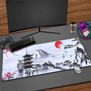 Ratones de ratón Rosiciones de muñeca Sakura Gamer Gamer Mousepads Gaming Mousepad 900x400 Arte de flores XXL Mat de ratón Gran Desk Bekard Desk For Computer Desk Mat Y240419