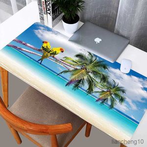 Alfombrillas de ratón Muñeca Tropical Beach Palm Laptop Mouse Pad Gaming Mousepad Alfombrilla de escritorio de gran tamaño Decoración de la oficina en el hogar Teclado Pad MousePads R230823