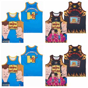 Film de film The House Down Beavis et Butt-Head Basketball Jersey Do America 1996 Retro Hiphop Black Blue Color All Ed Hop Hop Pure Cotton for Sport Fans Uniforme