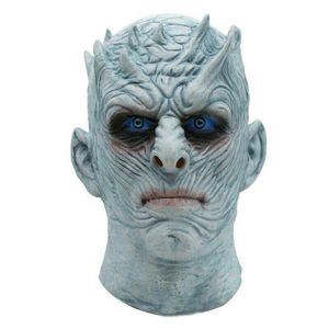 Film Game Thrones Night King Masque Halloween Réaliste Effrayant Cosplay Costume Latex Masque De Fête Adulte Zombie Accessoires T200116254Z
