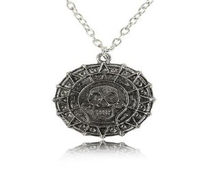 Película Joyería Pirates Collar vintage Diseñador de plata de plata Cabina de monedas de calavera Collar Men regalo Partido de la fiesta Fiesta del regalo3692396