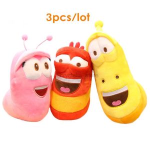 Películas TV Plush Toy 3pcs/Lote Anime Diversión Diversión Insecto Slug Larva Lava Plush Toys Lindas Muñecas de Relleno para Niños Hobbies de regalo de cumpleaños 240407