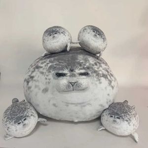 Películas TV Plush Toy Mother and Son Angry Blob Seal Toys Lluscos Lindo Soft relleno suave de cinco piezas 3D Novelty Seal Pillow Pillow Molls para Kid Gift 240407