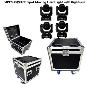 Projecteurs à tête mobile Flight Case 75W LED Spot Moving Head Light LED DJ Beam LED Spot Lights avec roue de couleur Gobo Disco DJ Equipmentnt Q231107