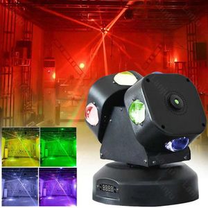 Phare mobile Nouveau 120W LED 2 têtes Fenghuo roue phare mobile Mini DMX RGB lumière Laser DJ Disco scène de mariage musique fête Bar scène lumière Q231107