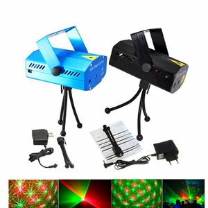 Modèle automatique activé par la voix 150mW Rouge et Vert Mini Laser Stage Light Stars LED Effets Éclairage pour Bar Club Party Room Joyful Lights