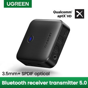 MP3/4 Adapters UGREEN Bluetooth 5.0 Receiver Transmitter aptX HD CSR8675 for TV Headphones Optical 3.5mm SPDIF Bluetooth AUX Audio Adapter 230701