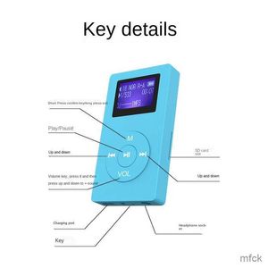 Lecteurs MP3 MP4 Portable MP3 externe bouton-type Walkman étudiant mini ultra-mince MP4 anglais écoute de la musique plug-in lecteur de carte en gros