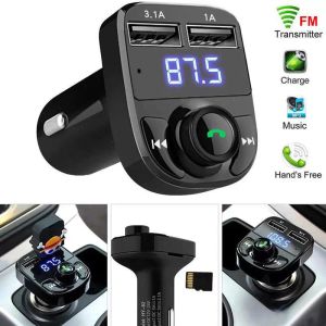 Lecteur MP3 3.1A Appel Chargeur de voiture sans fil Bluetooth Mains libres Transmetteur FM Récepteur radio Audio Musique Adaptateur stéréo Double port USB Chargeur rapide avec boîte de vente au détail