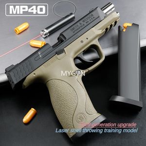 Pistola de juguete MP40 con retroceso láser, pistola de juguete de eyección, lanzador Manual eléctrico para adultos y niños, juegos al aire libre