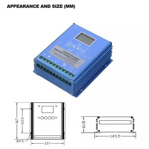 Contrôleur de charge MPPT Système hybride de vent solaire 2000W 3000W 12V 24V 24V 48V Auto Regolat