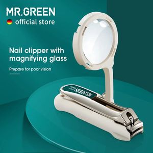 MR.GREEN Coupe-ongles avec loupe pour mauvaise vision en acier inoxydable sans éclaboussures outils de manucure Cutter idée cadeau 240119