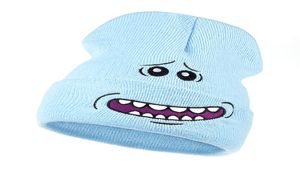 Mr Meeseeks tricots chapeaux d'hiver Capes d'anime chaude dessin animé beanie extérieur sport ski tricot chapeaux skullie2318301