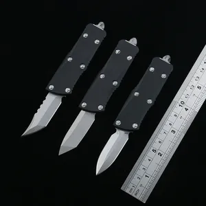 Mini cuchillos MT D2, hoja de acero plana 6061-T6, mango de aleación de aluminio de aviación, supervivencia para acampar, caza EDC al aire libre, herramienta táctica, cuchillo de cocina para cena