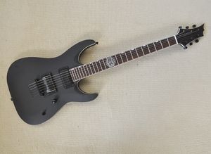 Guitarra eléctrica Mtte Black de 6 cuerdas con diapasón de palisandro Floyd Rose, cuerdas a través del cuerpo, se pueden personalizar