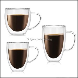 Tazas 1 PCS RESISTENTE DE CAFÉ CAFÉ CAFÉ DE BEARIA DE LA DOBLE RESISTENTE COMPLETO HATIS