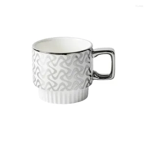 Ensemble de tasses en céramique de luxe abordable, accessoires de cuisine pour la maison, tasse à thé en argent, fournitures de Boutique, tasses à café, 2 pièces