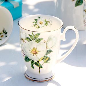 Tasses 300 ML Bone China Drôle Café Porcelaine Peinture Florale Vintage Campagne Espresso Tasses Verres Taza Tasse À Thé Art