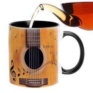 Tasses 350ml tasse à café musicale musique thème guitare tasse tasses à café bureau décor guitares Piano violon tasse en céramique voyage drôle tasse à thé YQ240109