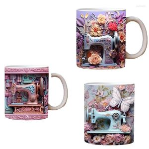 Tasses 3d couture peinte tasse créative espace de Noël cadeau décor de maison tasse de café décoration de chambre et afficher la vente au détail