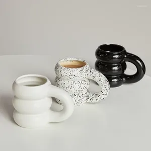 Tasses 450 ml Creative Water Cup Ceramic Mug Nordic Coffee tasses avec grosse casse de couleur de couleur de couleur manuelle