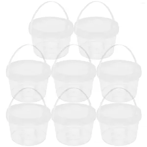 Tasses 8 pcs seau homard stockage porte-aliments contenants en plastique petit tambour congélateur congélateur portable couvercles réutilisables maison