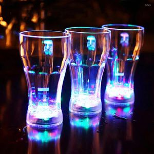 Tasses en acrylique LED clignotantes, changement de couleur, eau activée, bière, whisky, tasse de vin, tasses en verre