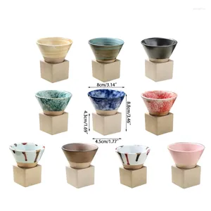 Tasses à café en céramique avec Base, poterie brute, tasse à expresso, tasse à eau, Latte japonais, fleur en porcelaine, pour la cuisine