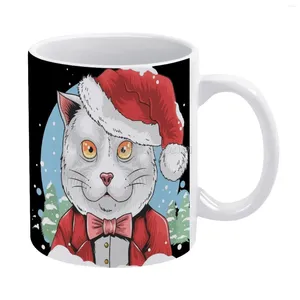 Tasses Claus White Tasse à des amis et à la famille Créative Gift 11 oz Coffee Ceramic Race Shopping For Mom Ideas Wreeding Wife