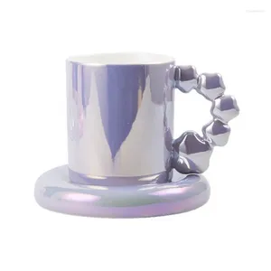 Tasses créatives en céramique à boire tasse de glaçage nacré milke milke milke home bureau petit déjeuner drinkware de luxe de mariage d'anniversaire cadeaux