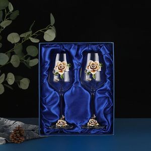 Tazas Taza de copa de vino esmaltada creativa Copas de champán únicas Regalo de fiesta cristalino Copa de tostado Aniversario de cristal