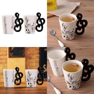 Tazas Novedad creativa Nota Mango Taza de cerámica Pestañas Café Leche Personalidad Taza Instrumento único Regalo