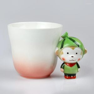 Tazas Taza de café de dibujos animados lindo Mono Fruta Tesoro Taza de cerámica Amantes Tazas y