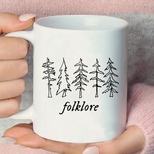 Tasses Folklore Milk Cup Taylor Music Swift Mug Inspiré Graphique Thé Mignon Esthétique Céramique Cadeau Pour Les Fans